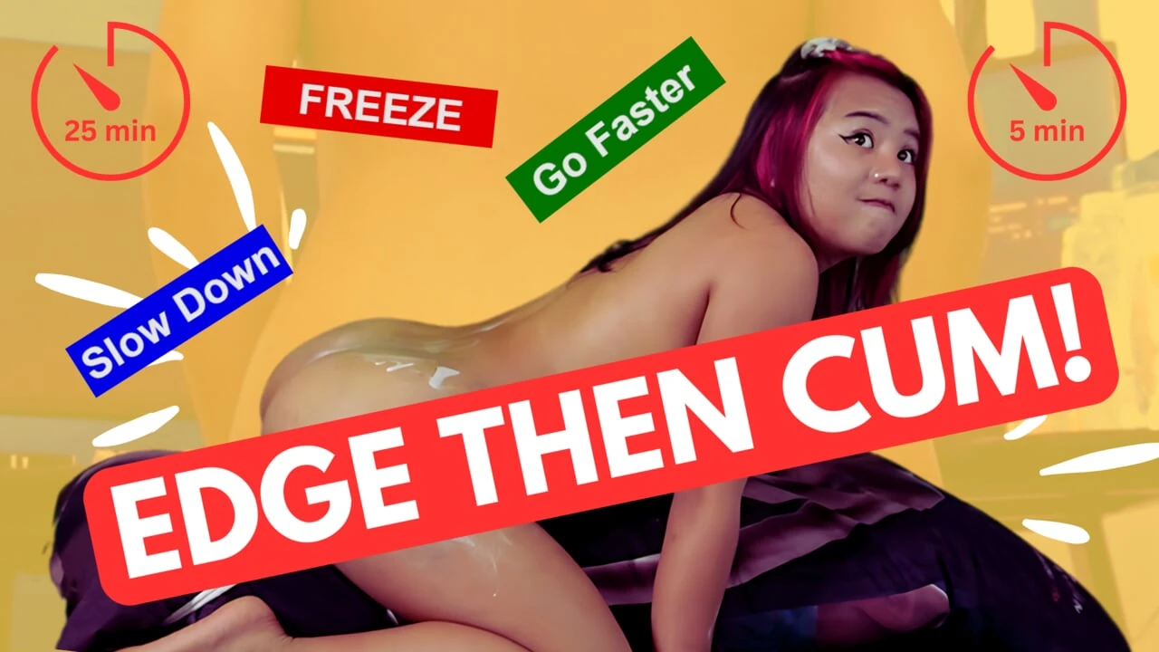 EDGE FOR 25 MINUTES CUM ALL YOU CAN IN 5 MINUTES – ExotiqFox JOI Edging Cum Twice or More Challenge Solo Female Masturbation